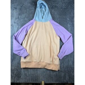 Spark Paws Cotton Candy Human Hoodie Mens 2XL Beige Colorblock Raglan Sleeve